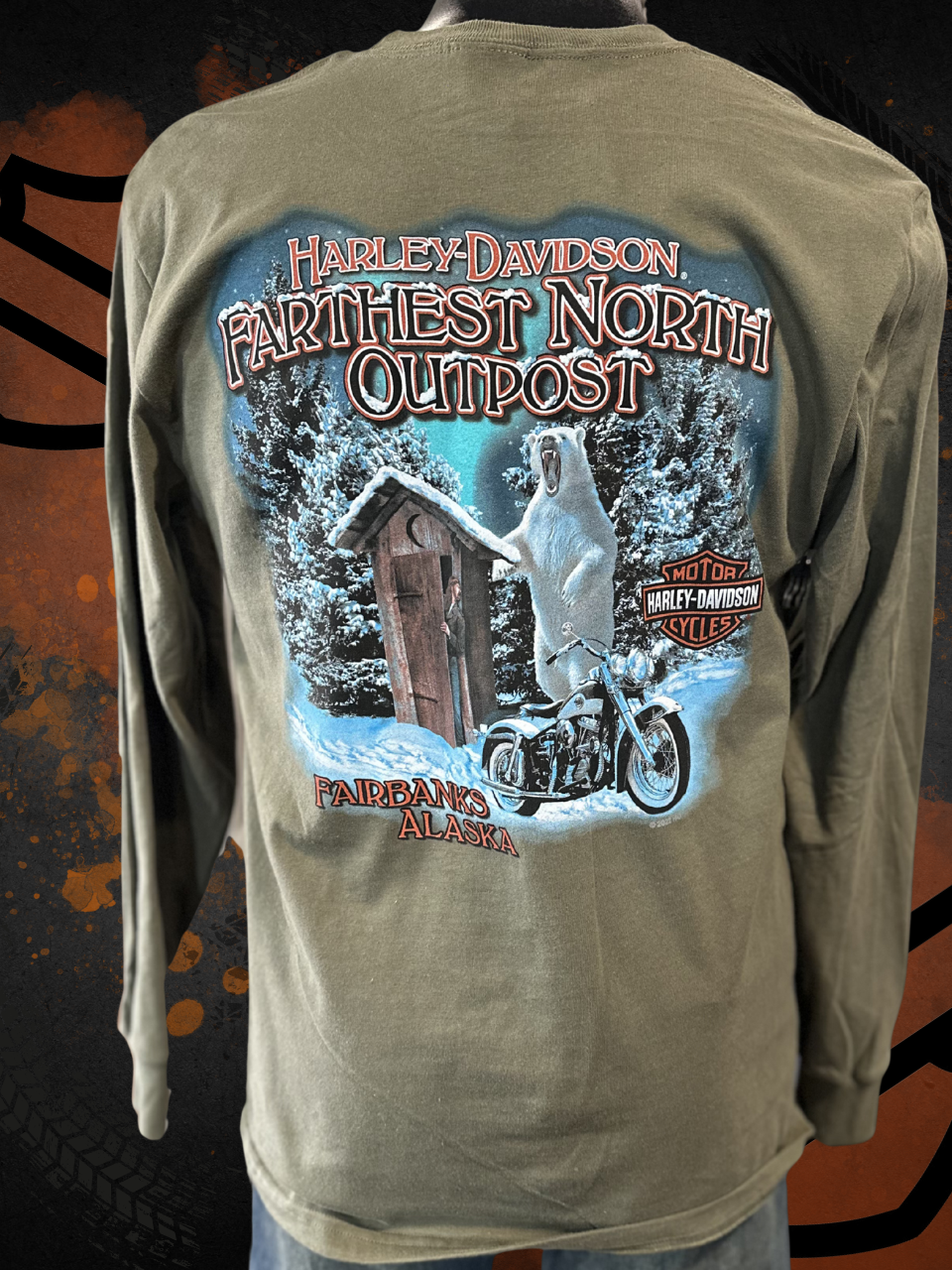 3D Bear & Outhouse Long Sleeve