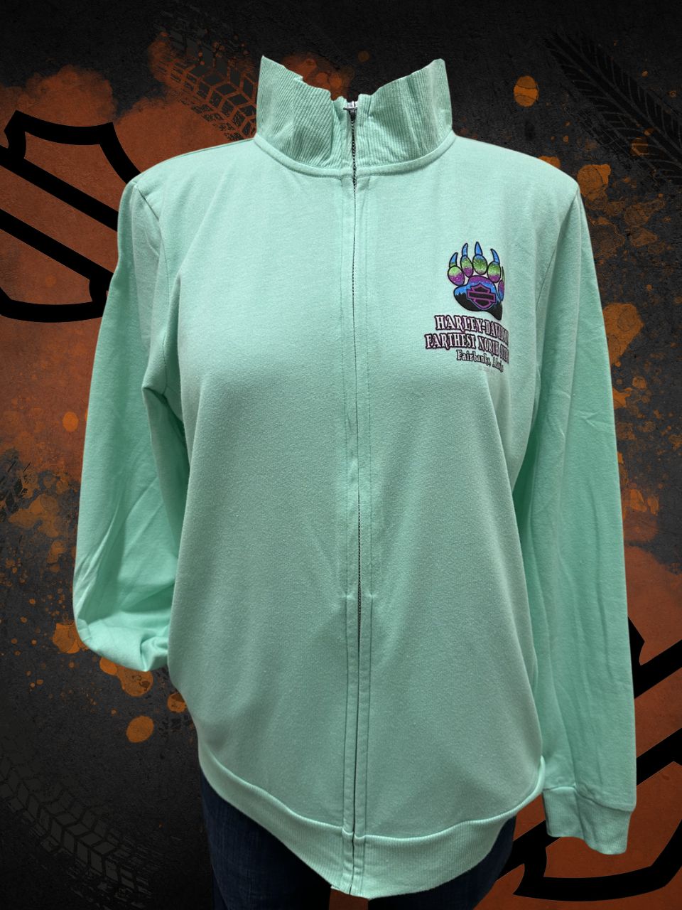 Northern Lights Bear Zip-Up Sweatshirt