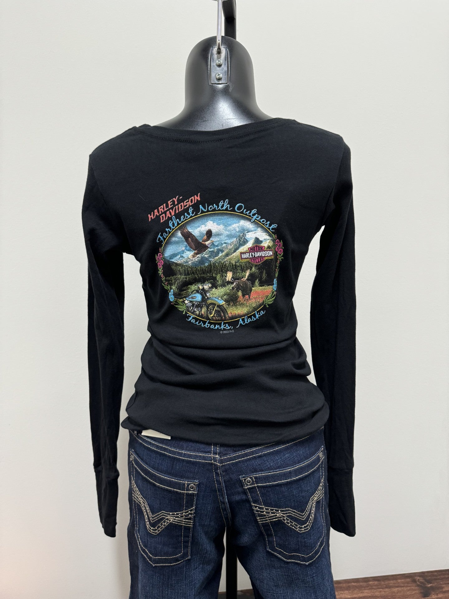 Women's Flower Border L/S