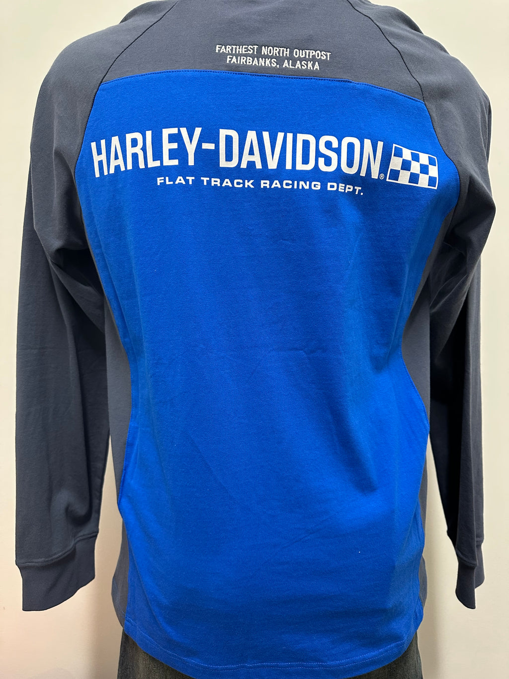 Men's Trophy Bar & Shield Long Sleeve Henley - Custom Embroidery