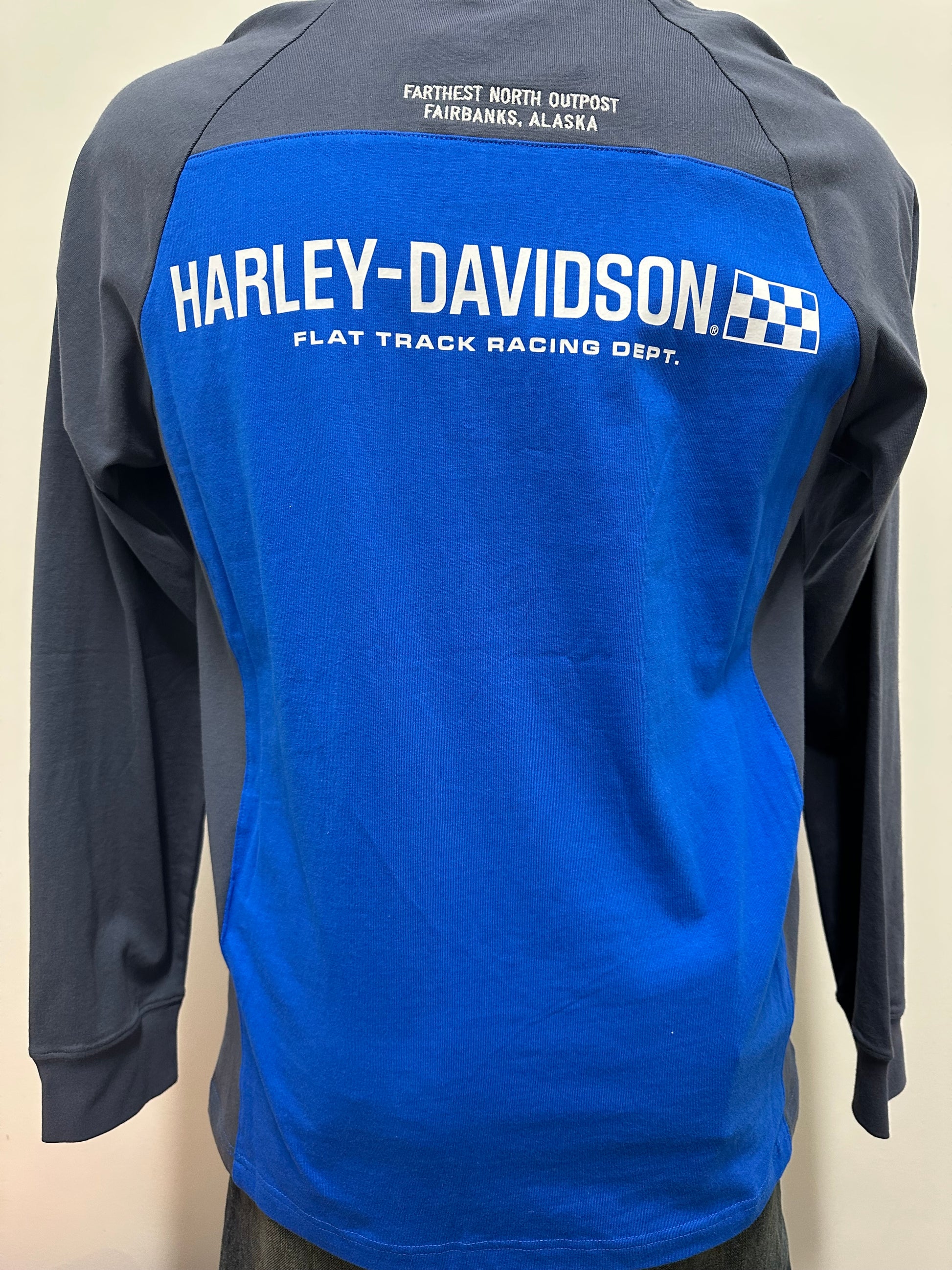 Men's Trophy Bar & Shield Long Sleeve Henley - Custom Embroidery