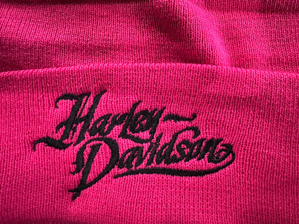 Custom Harley-Davidson Cuffed Text Beanie - Pink