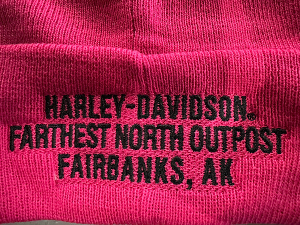 Custom Harley-Davidson Cuffed Text Beanie - Pink