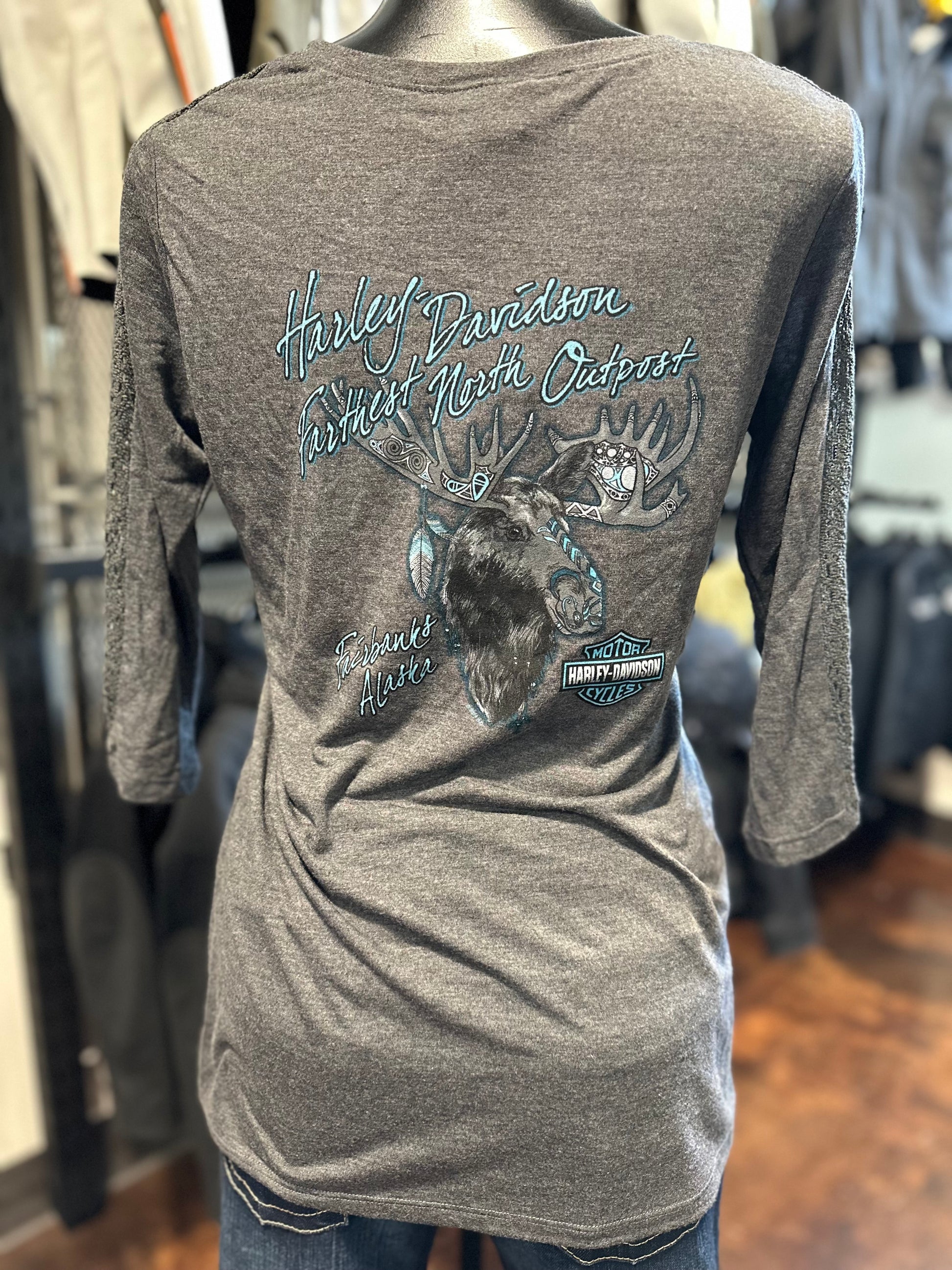 SUBTLE MOOSE WOMEN'S 3/4 SLEEVE DARK GREY